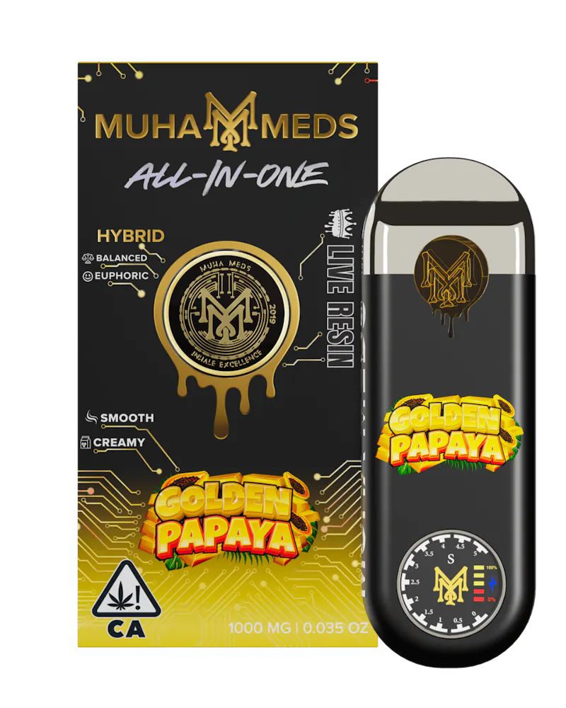 Muha Meds Golden Papaya Live Resin Disposable 1g disposable
