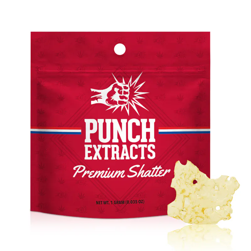 Punch Edibles Punch Extracts Pink Runtz BHO Shatter 1g concentrate