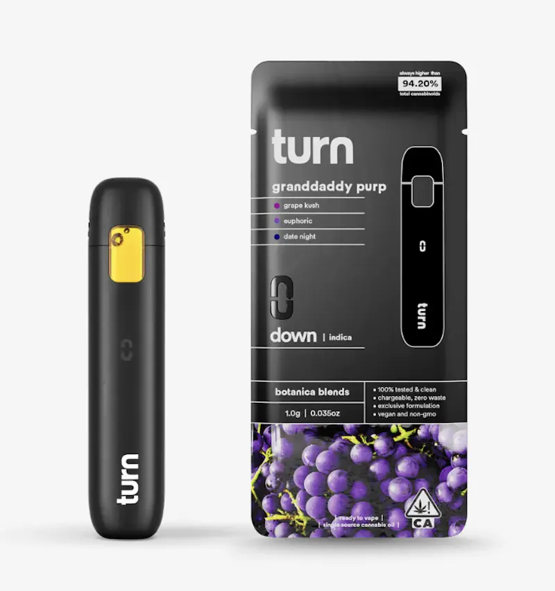turn Granddaddy Purp Disposable 1g