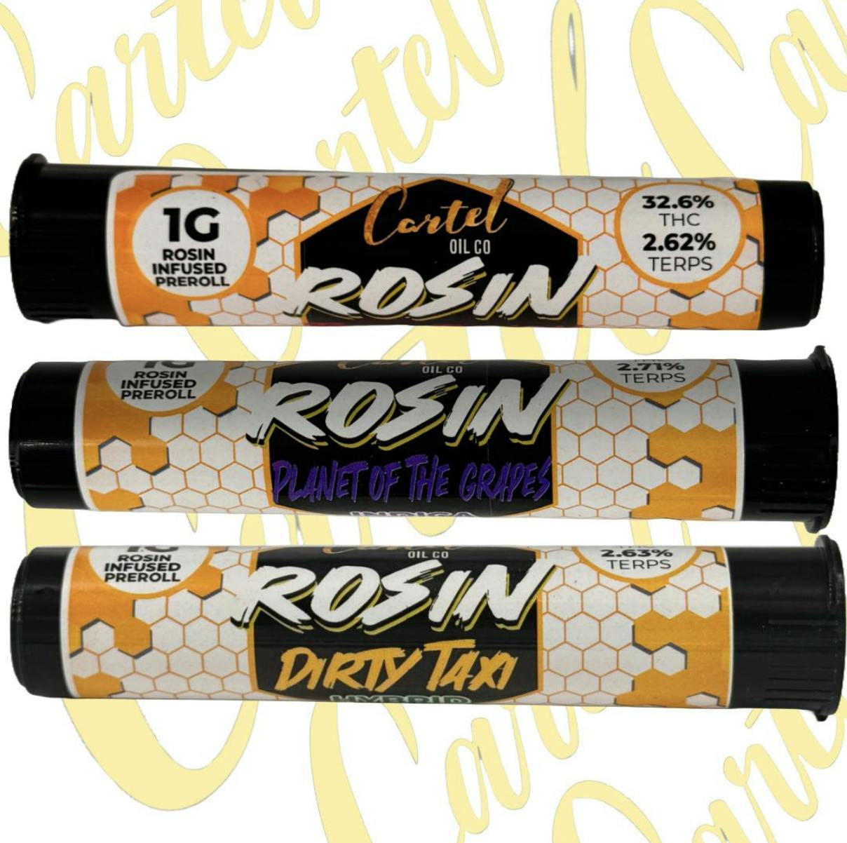 Cartel Oil Co - COC | Grape Gas x Star Killer | Rosin Infused Joints | 1.2g each | 5pk - 1