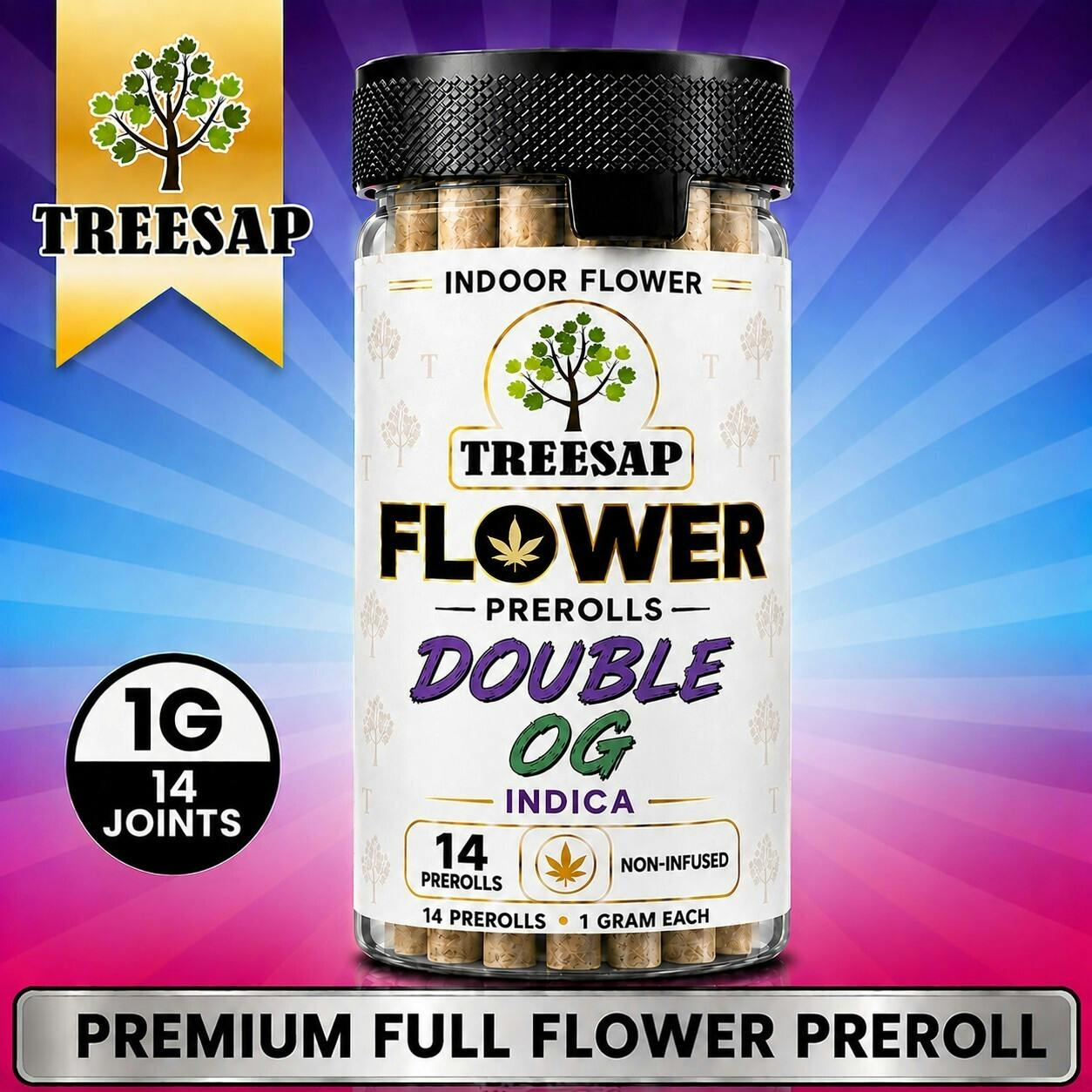 Treesap 14PK Non-Infused Pre Rolls - Double OG - (Indica) - 14g