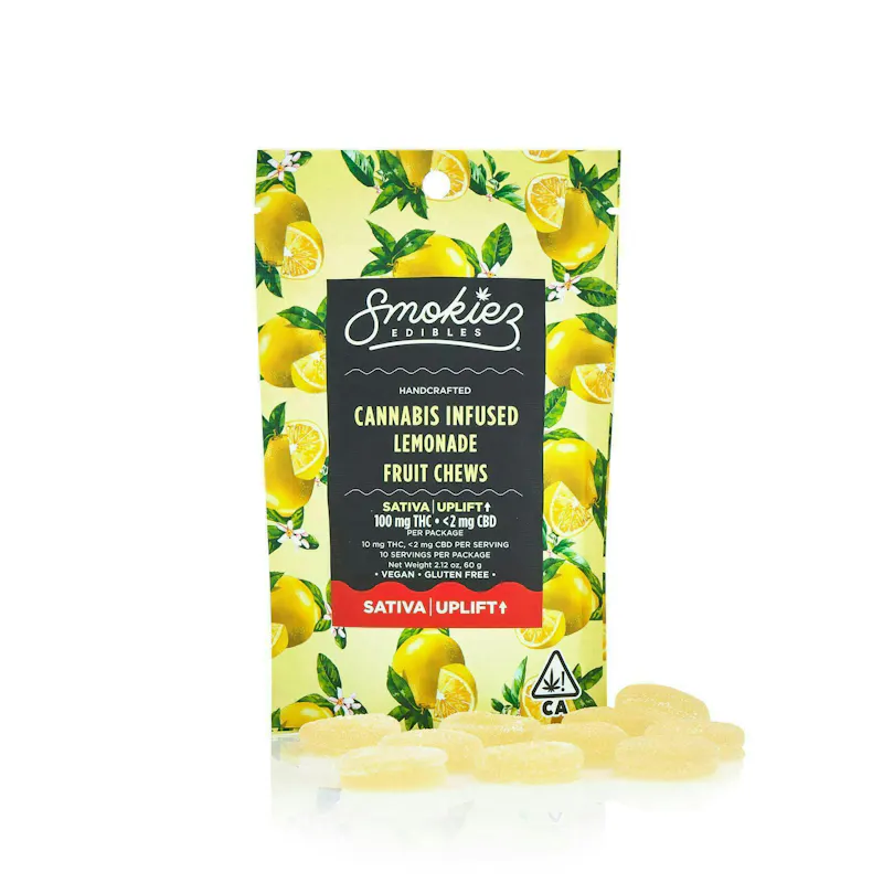 Smokiez Lemonade Fruit Chews 100mg 10ct 10mg/ea
