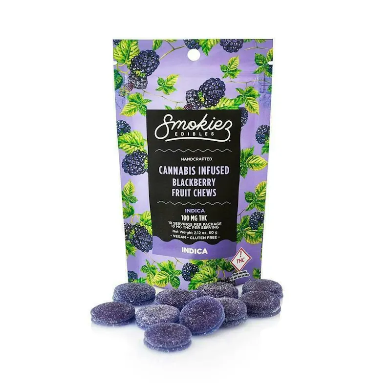 Smokiez Blakcberry Fruit Chews 100mg 10ct 10mg/ea