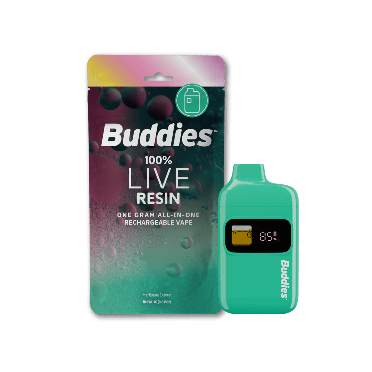 Buddies Brand - Pure Kush | Live Resin Disposable | 1g - 1