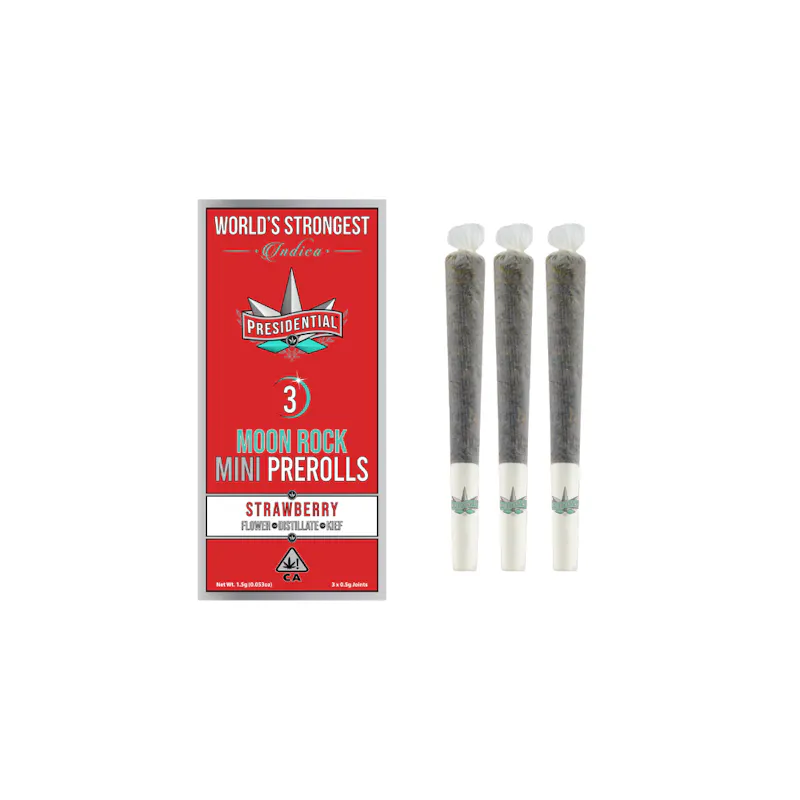 Presidential Strawberry Moon Rock Infused Minis 0.5g each 3pk pre-roll