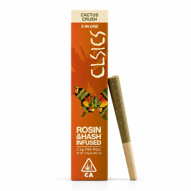 CLSICS - Cactus Crush - Trifecta Hash/Rosin/Flower Infused Joint - 1.2g pre-roll