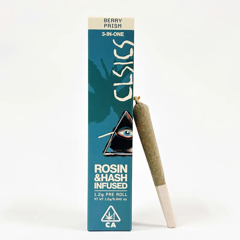 CLSICS - Berry Prism - Trifecta Hash/Rosin/Flower Infused Joint - 1.2g pre-roll