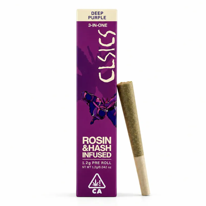 CLSICS - Deep Purple - Trifecta Hash/Rosin/Flower Infused Joint - 1.2g