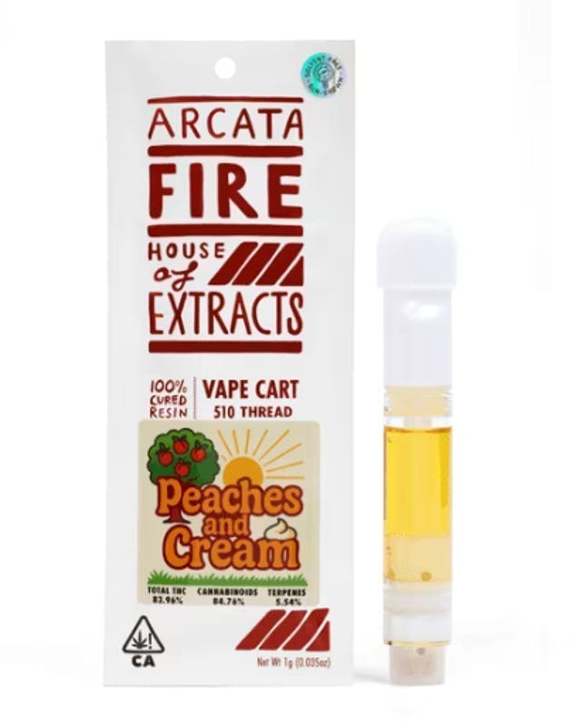 Arcata Fire - Arcata Fire | Peaches and Cream | Live Resin | 510 Cartridge | 1g - 1
