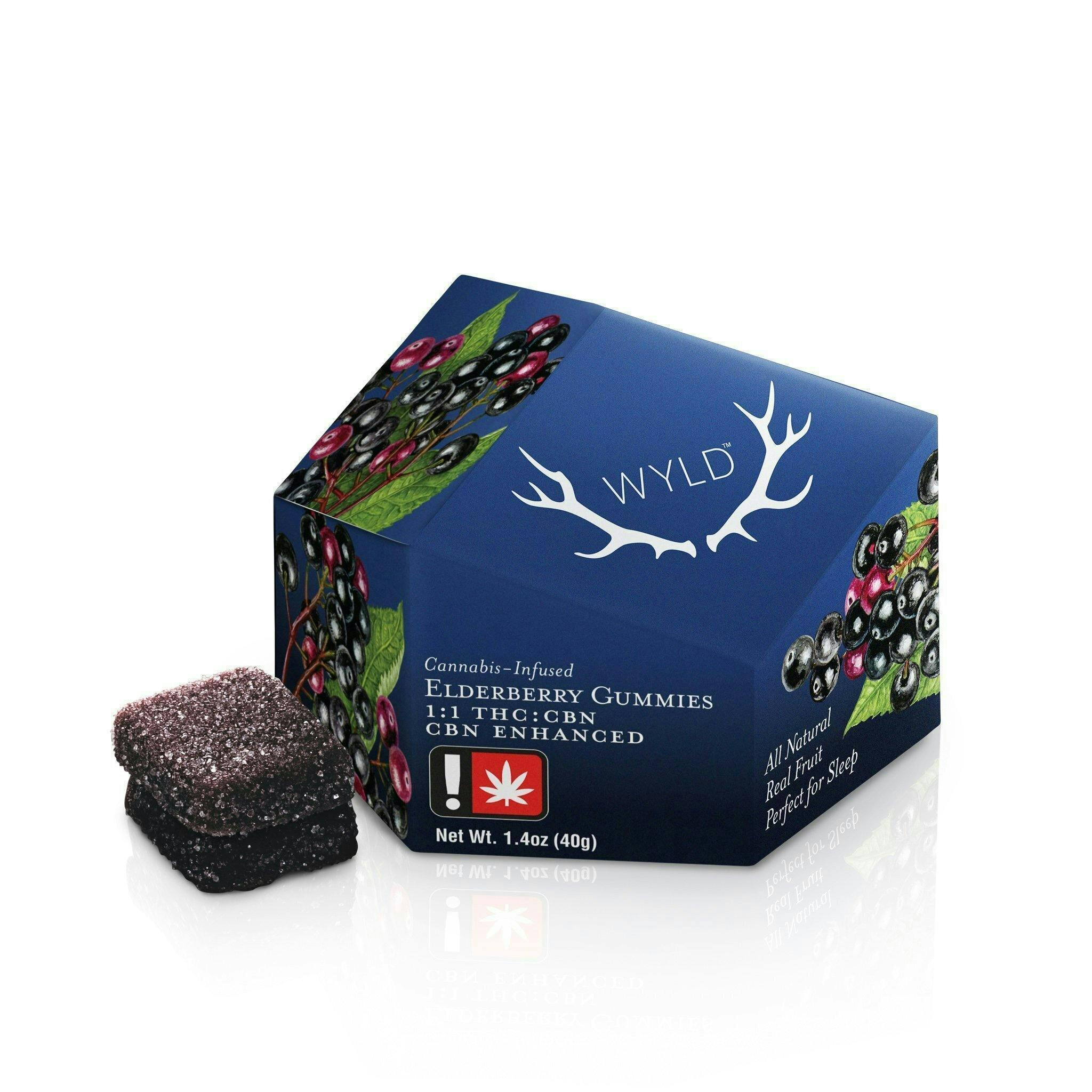 WYLD - Elderberry 1:1 CBN + Indica Enhanced Gummies | Gummies | 10pk | 5mg/ea - 1