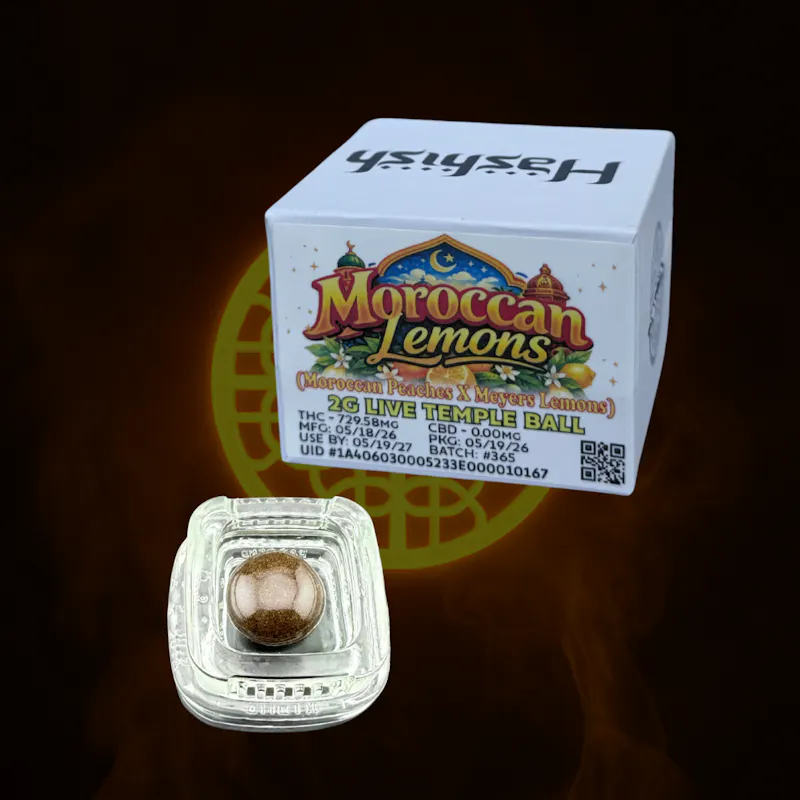 Hashish Moroccan Lemons 2g Temple Ball cartridge