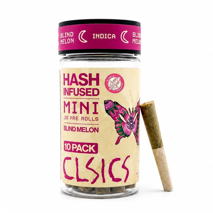 CLSICS Rosin & Rosin Infused Pre Rolls - CLSICS - Blind Melon - Hash Infused Joints - 0.3g each - 10pk - 1