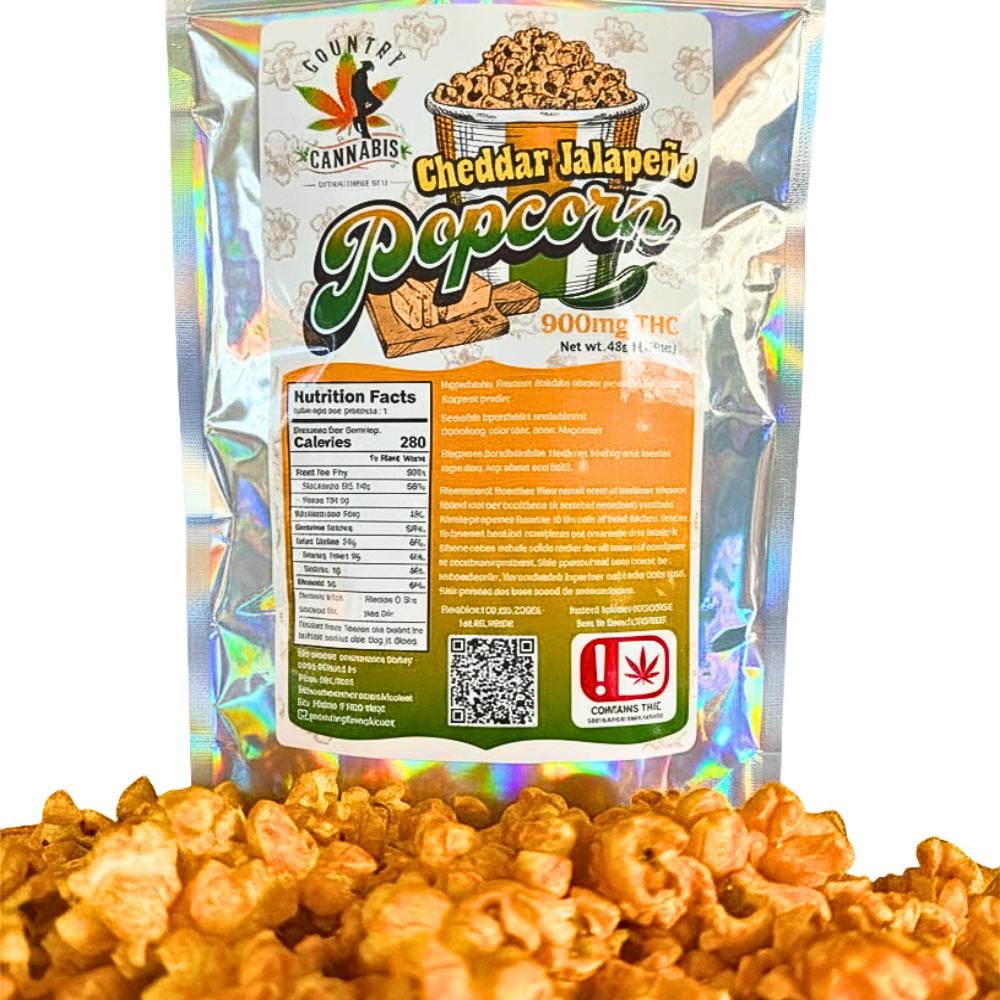 Country Cannabis - Cheddar Jalapeño Popcorn | Snack | 900mg THC - 1