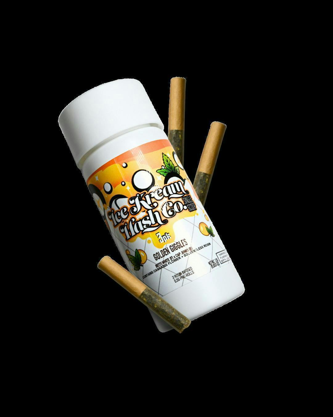 Ice Kream Hash Co. - Golden Giggles | Single Scoop Rosin Infused Minis | 0.5g each | 3pk - 1