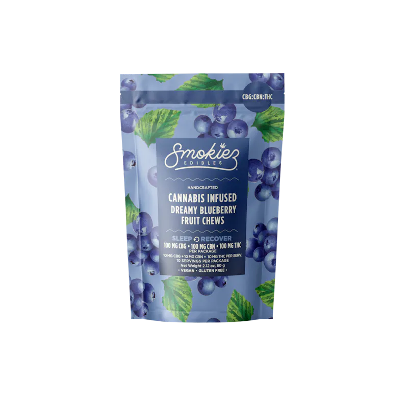 Smokiez Sweet Dreamy Blueberry 1:1:1 THC:CBG:CBN Gummies 10ct 10mg/ea edible