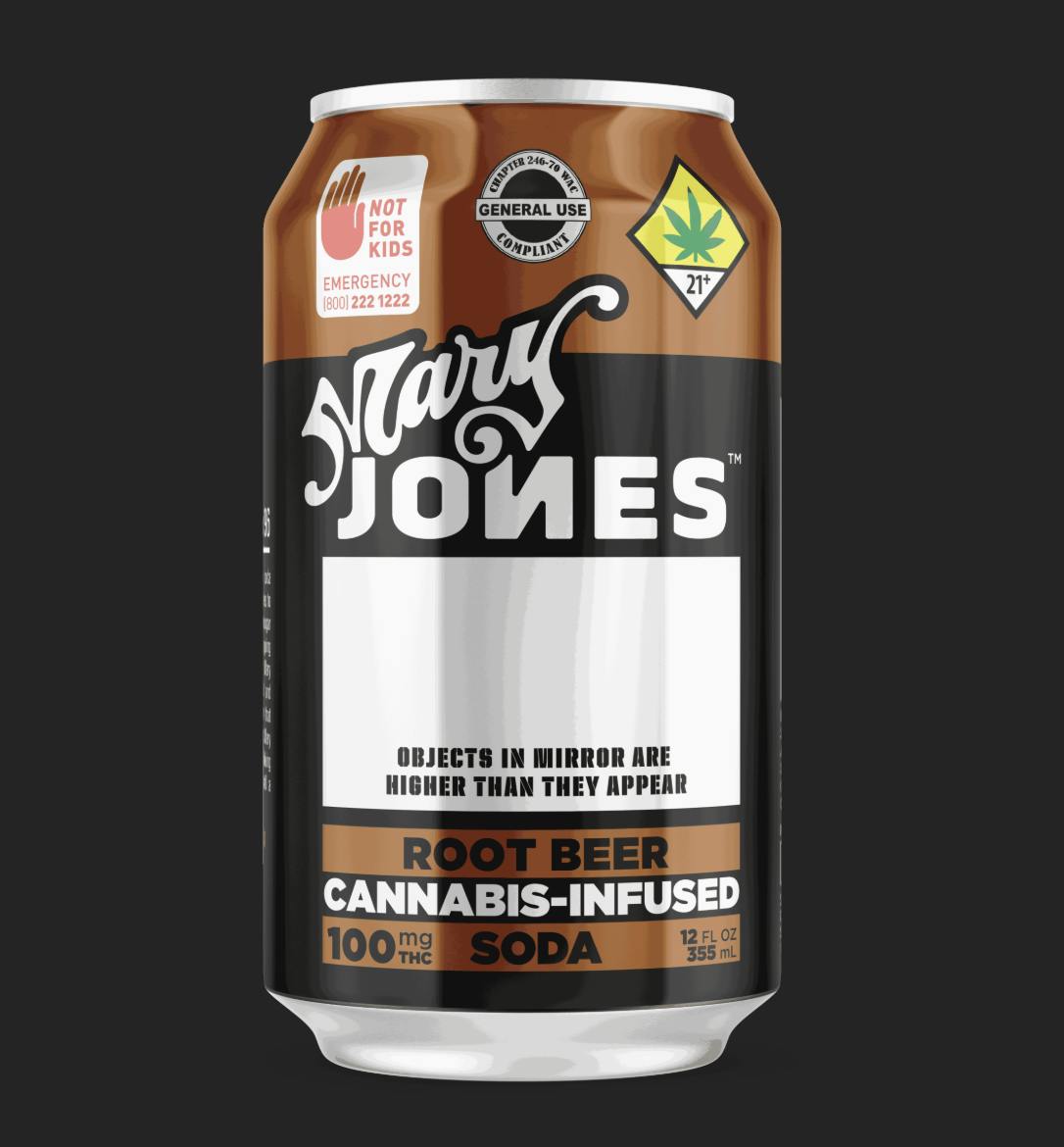 Mary Jones Cannabis Co - Root Beer | Zero Sugar | Carbonated | 100mg | 12 fl oz - 1