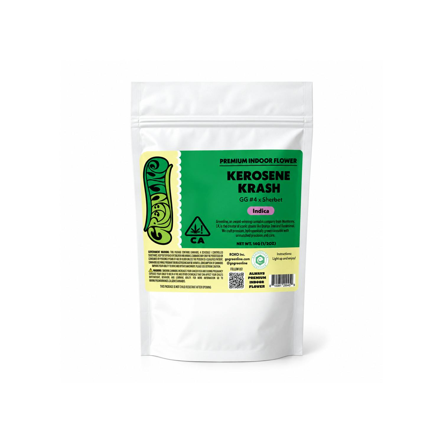 Kerosene Krash - 1/2 oz - Indoor - Indica Hybrid - 14g