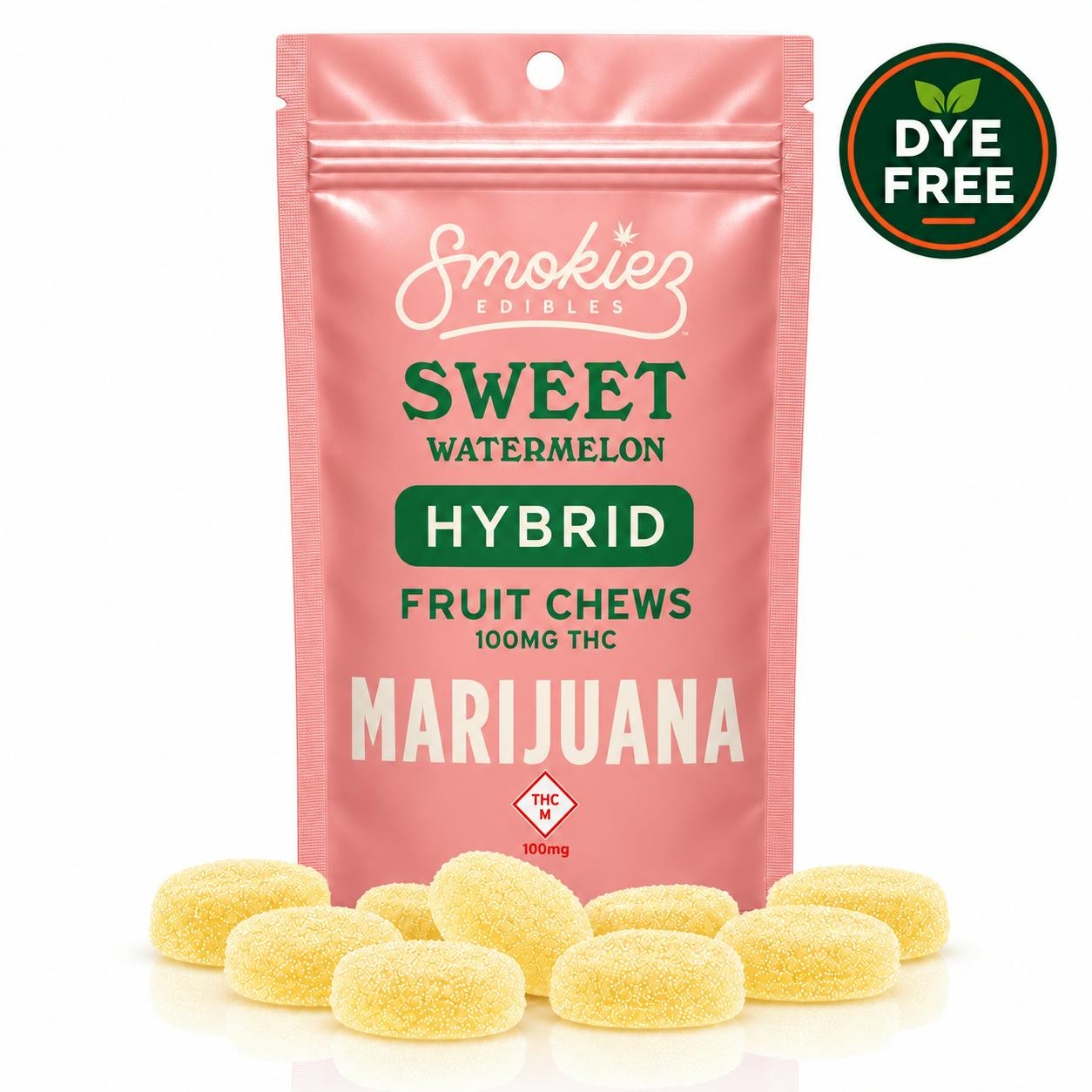 Sweet Watermelon Fruit Chews | 100mg | 10ct | 10mg/ea