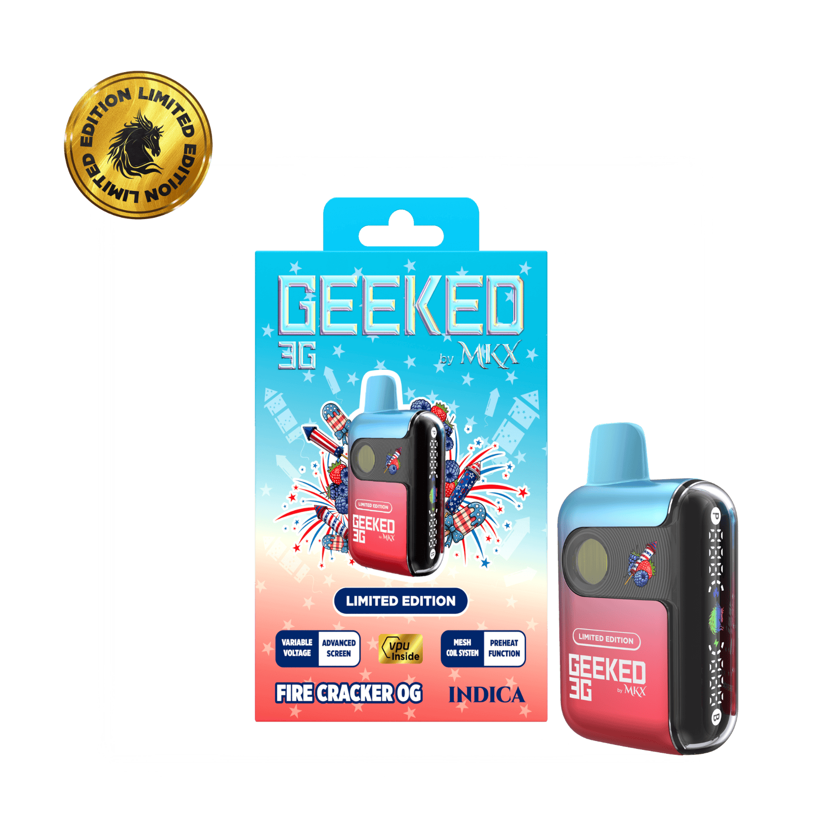 MKX Oil Co - (Limited Edition) Firecracker OG | Geeked Disposable | 3g - 1