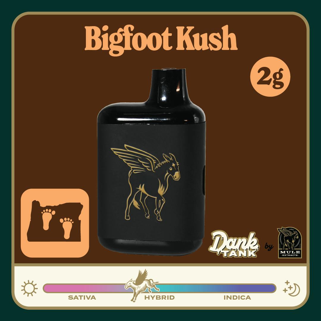 Mule Extracts - Bigfoot Kush | Live Resin Dank Tank Disposable | 2g - 1