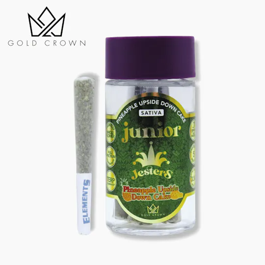 Gold Crown - Jr Jesters | Pineapple Upside Down Cake | Infused Joints | 0.7g each | 5pk - 1
