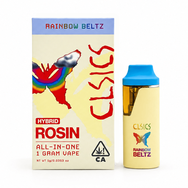 CLSICS Rosin & Rosin Infused Pre Rolls - Rainbow Beltz - Live Rosin All in One Vape - 1g - 1