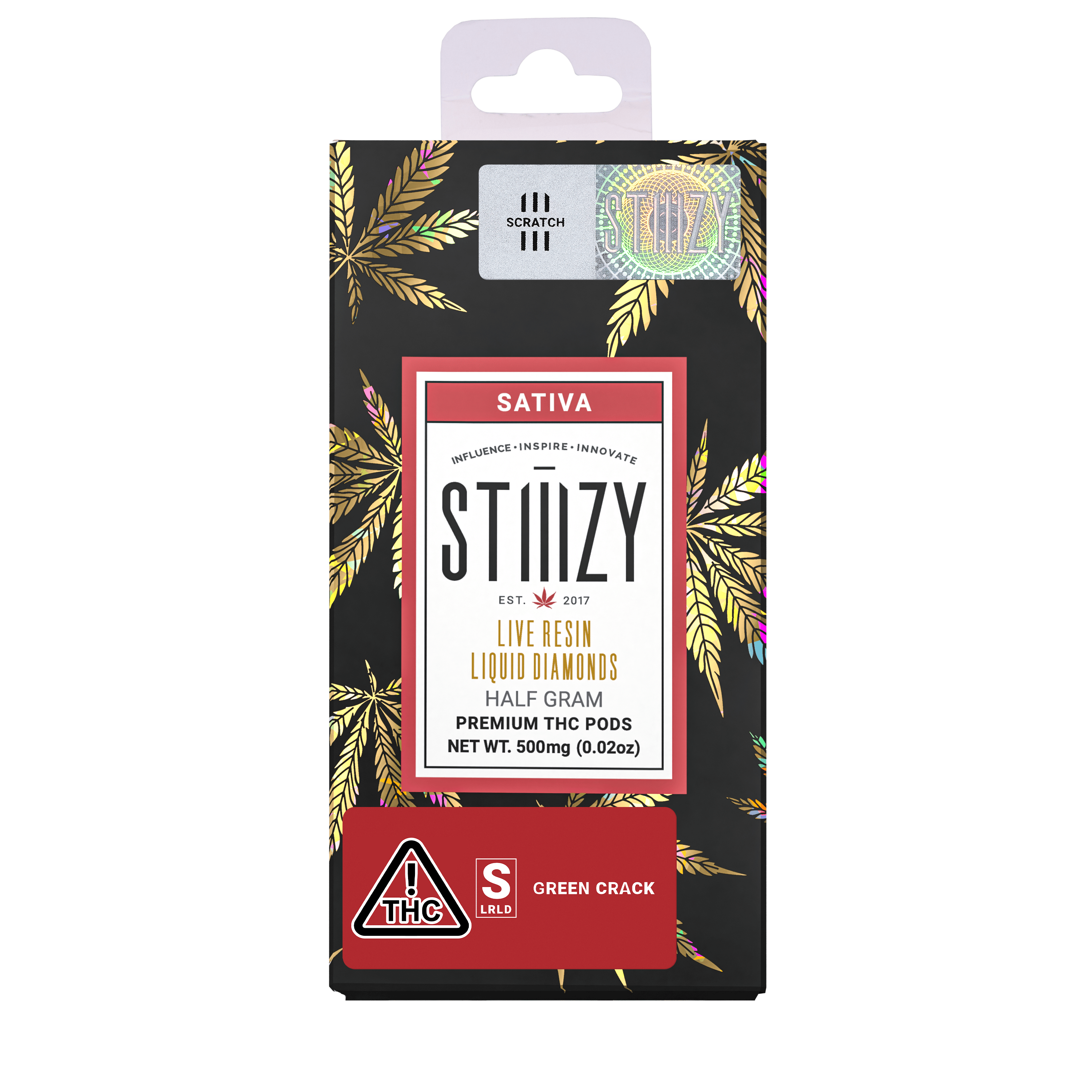 STIIIZY - Vape Cartridge - GREEN CRACK .5G Live Resin Liquid Diamonds Pod - STIIIZY - 1