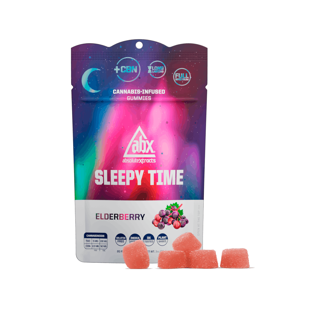 ABX / absoluteXtracts - ABX - Elderberry Sleepy Time Hash Rosin + CBN Gummies - 100mg - 1