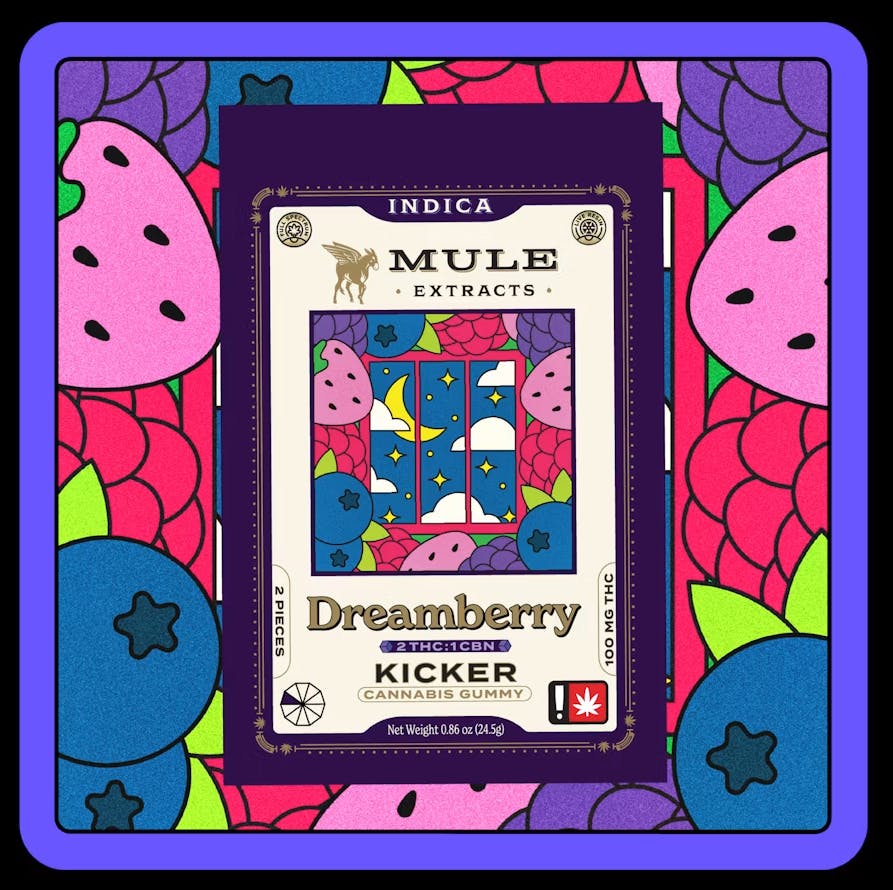Mule Extracts - Dreamberry 2:1 THC:CBN Gummy | 100mg | Single - 1