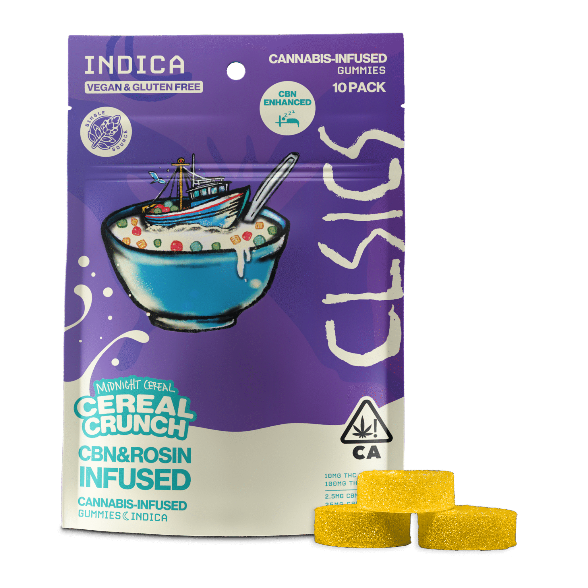 CLSICS Rosin & Rosin Infused Pre Rolls - CBN Cereal Crunch - Live Rosin Infused Gummies - 10ct - 1
