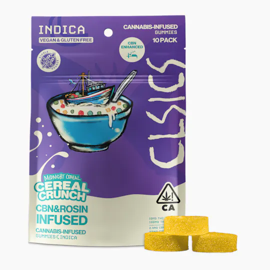 CLSICS Rosin & Rosin Infused Pre Rolls - CBN Cereal Crunch - Live Rosin Infused Gummies - 10ct - 1
