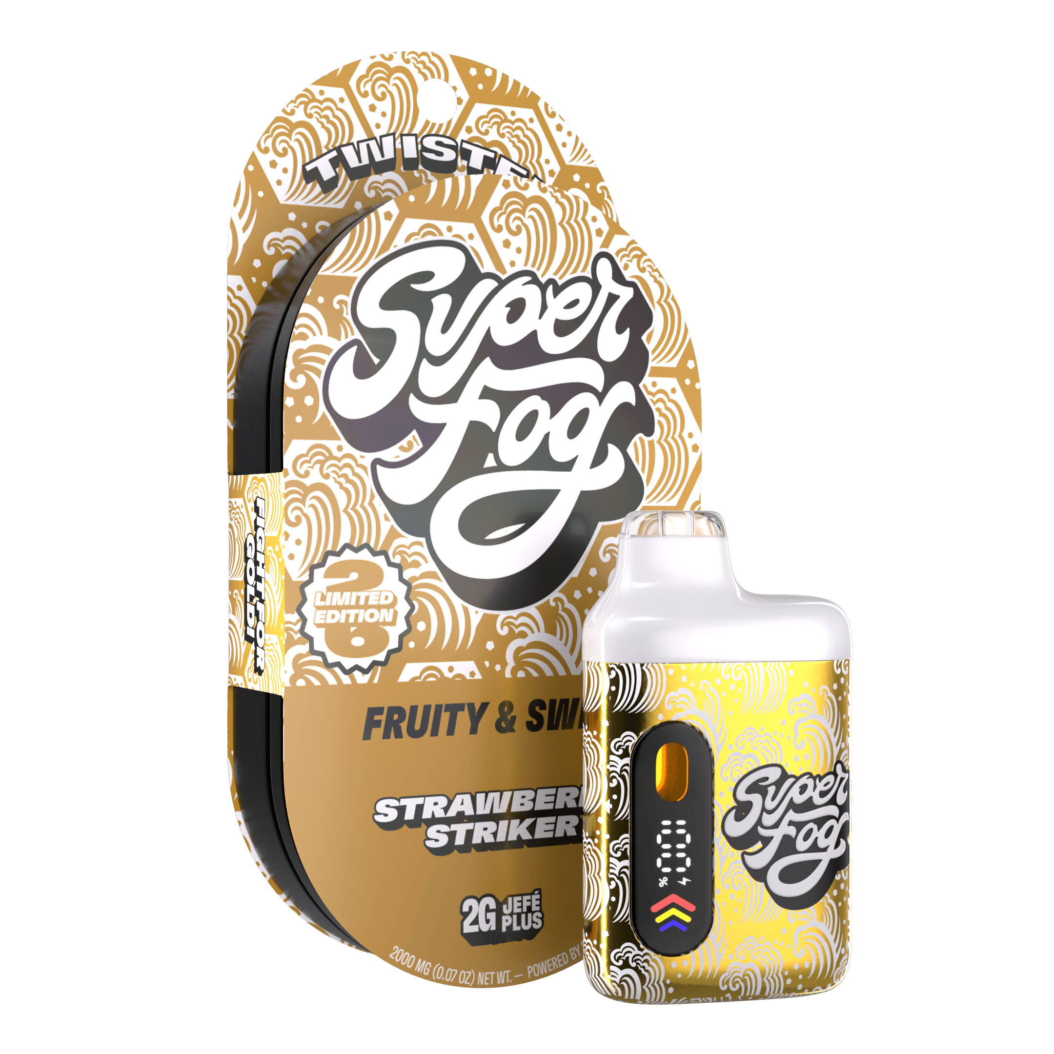 Super Fog by MFused - Strawberry Striker | TWISTED Jefé Plus Disposable | 2g - 1
