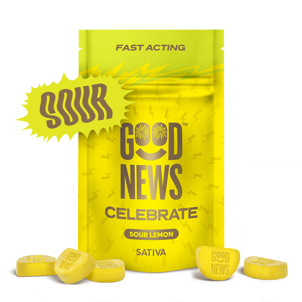 Good News - Celebrate | Sour Lemon Gummies | 100mg | 20ct | 5mg/ea - 1