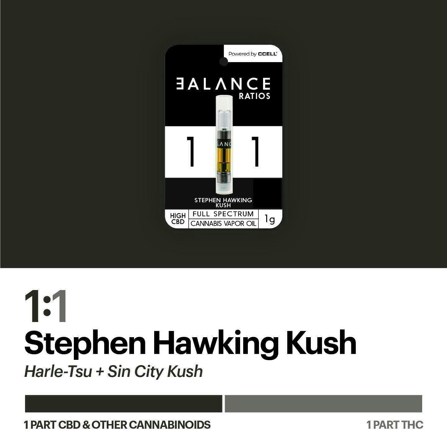 Super Fog by MFused - Stephen Hawking Kush 1:1 High CBD | BALANCE RATIOS Cartridge | 1g - 1