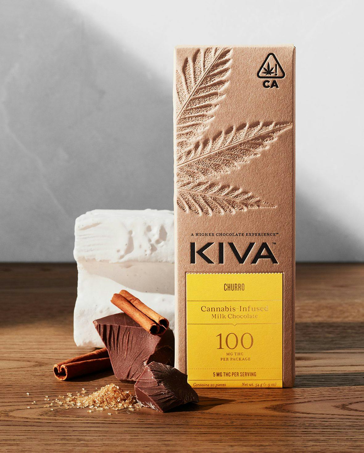 Kiva Confections - Churro Milk Chocolate Bar | 100mg | 20ct | 5mg/ea - 1
