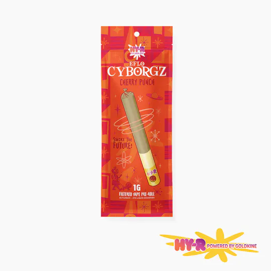 Goldkine - Hy-R Cyborgz Liquid Diamond Infused Pre Roll 1G | Cherry Punch - 1