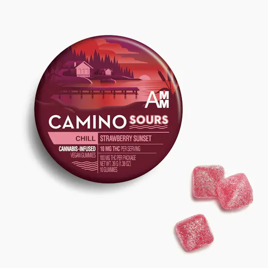Camino - Chill | Strawberry Sunset Sours Gummies | 100mg | 10ct | 10mg/ea - 1