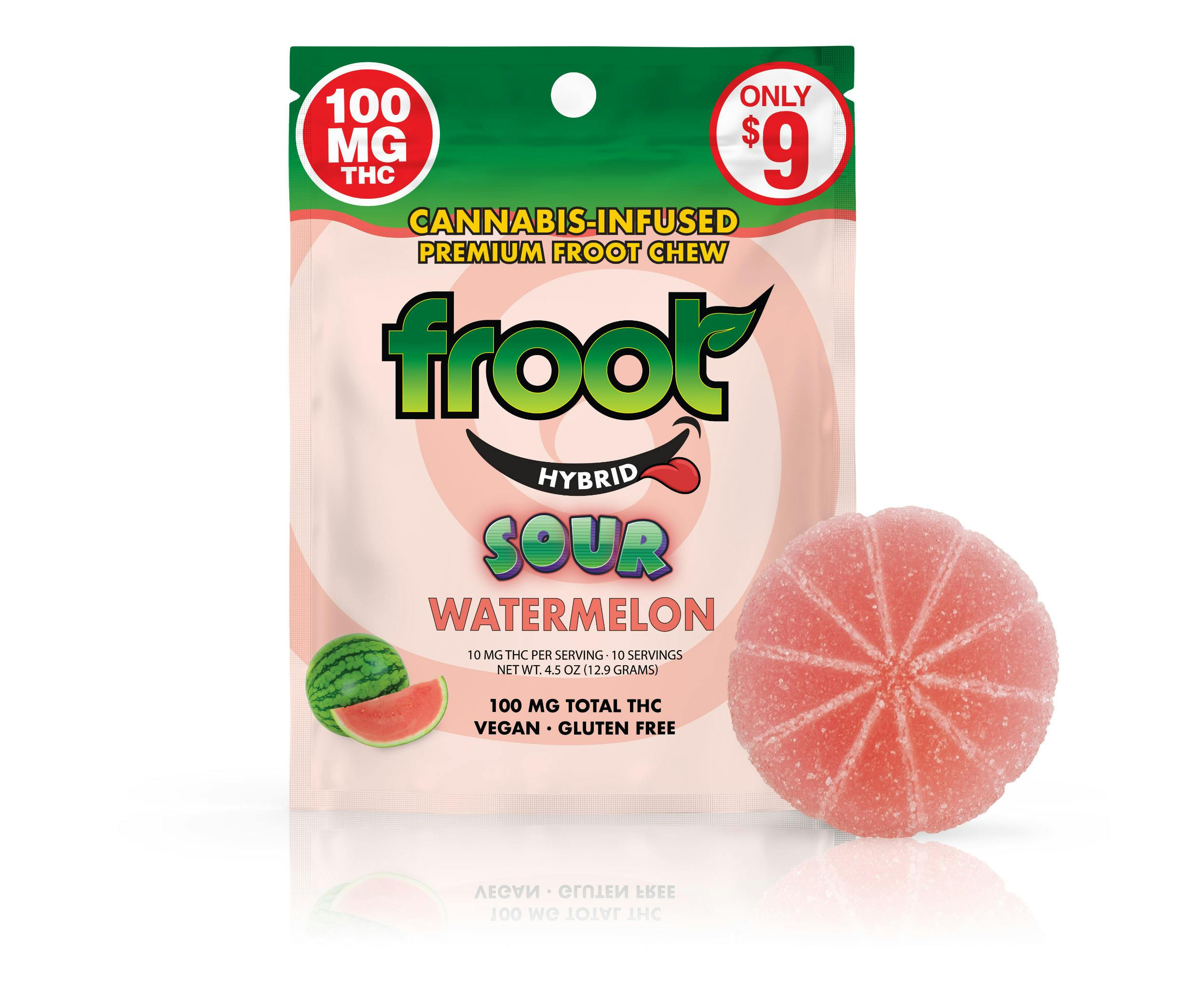 Froot - Froot | Sour Watermelon Gummy | 100mg | Single Cut-to-dose - 1