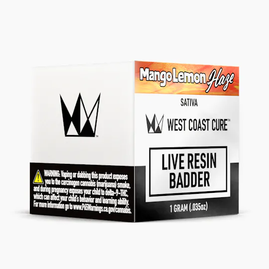 West Coast Cure - Mango Lemon Haze - 1G Live Resin Badder - 1