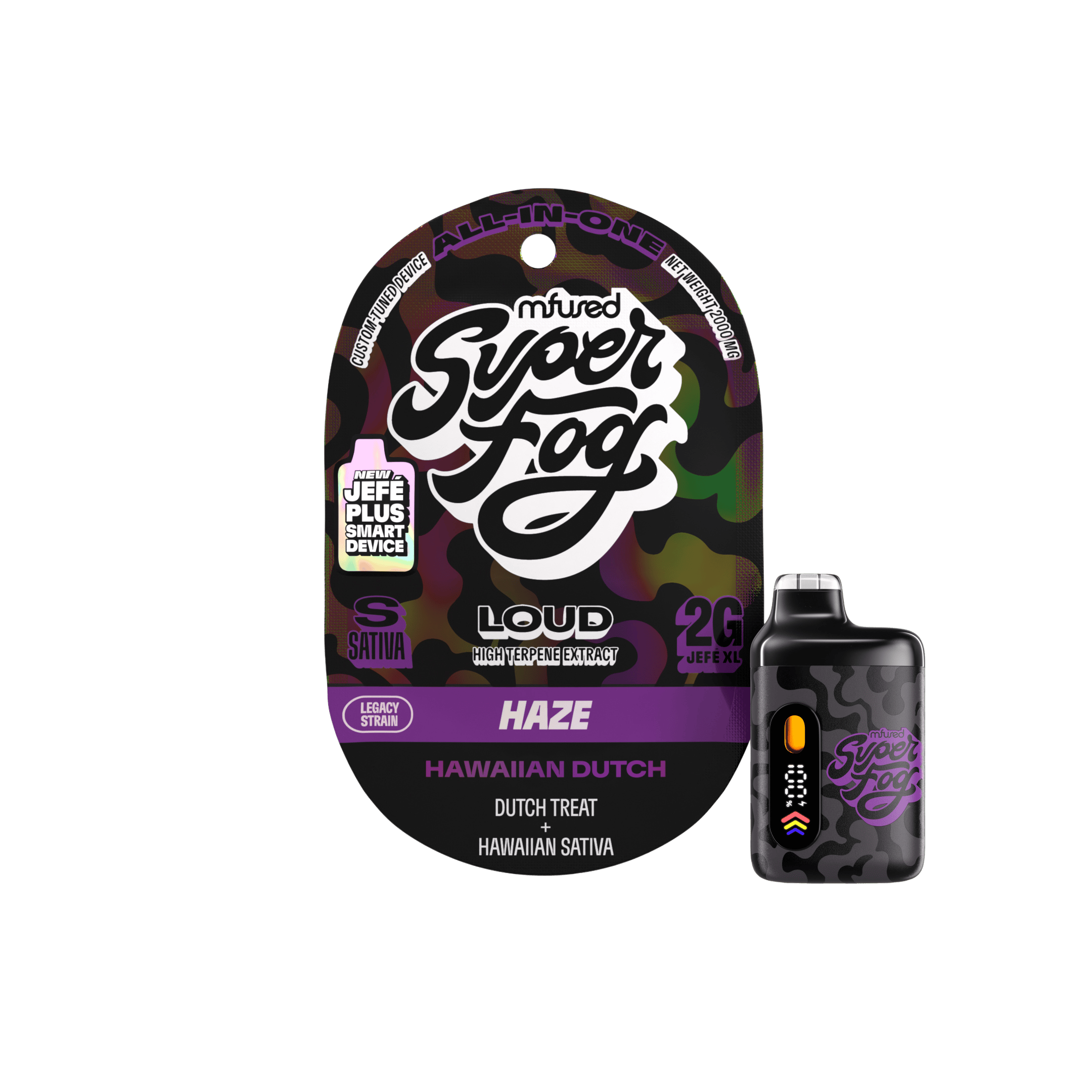 Super Fog by MFused - Hawaiian Dutch | LOUD High Terpene Extract Jefé Plus Disposable | 2g - 1