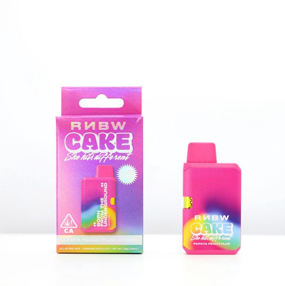CAKE she hits different - CAKE X RNBW | Papaya Peach Plur | Disposable | 1.25g - 1