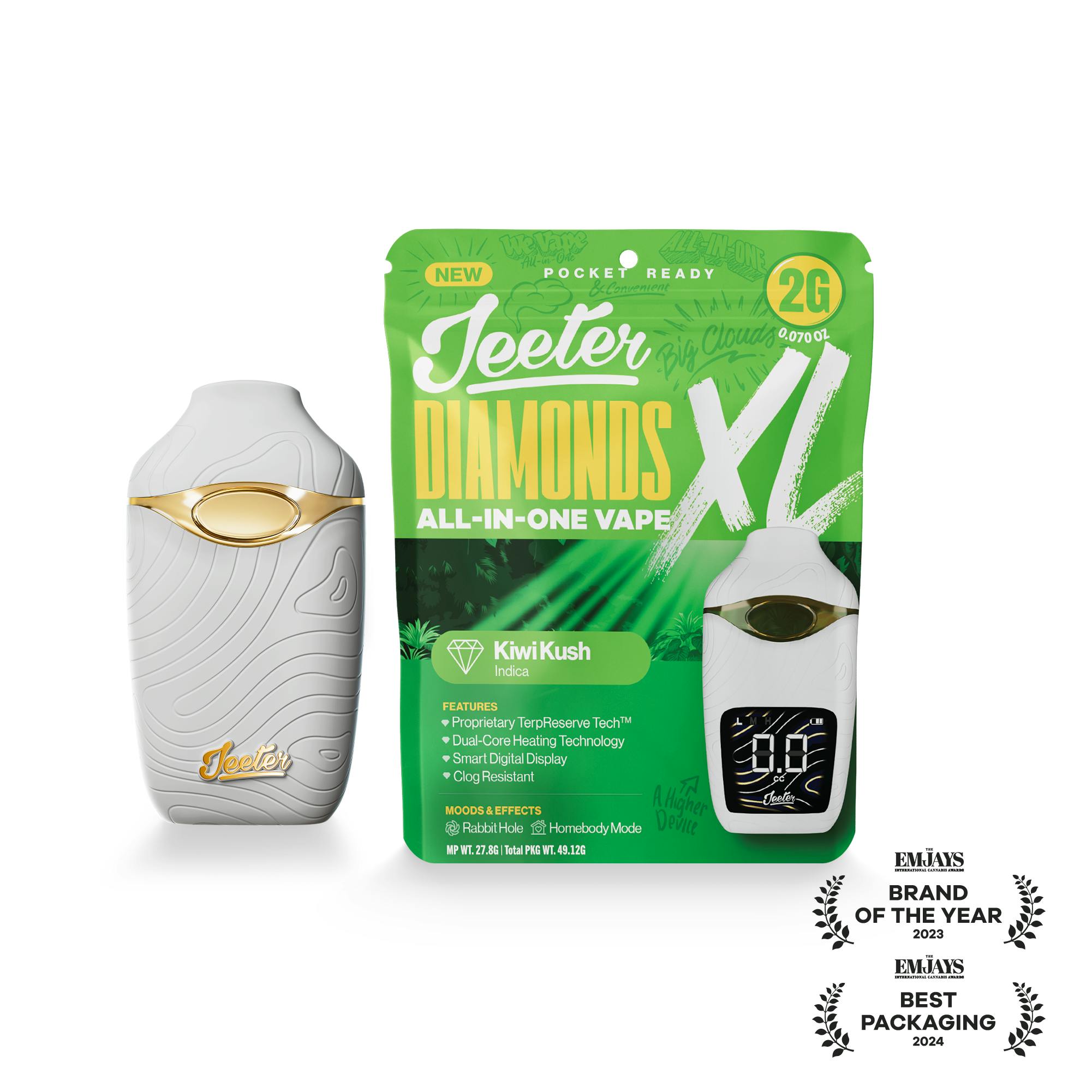 Jeeter - Jeeter | Kiwi Kush | Diamonds XL 2G All-In-One Vape - 1