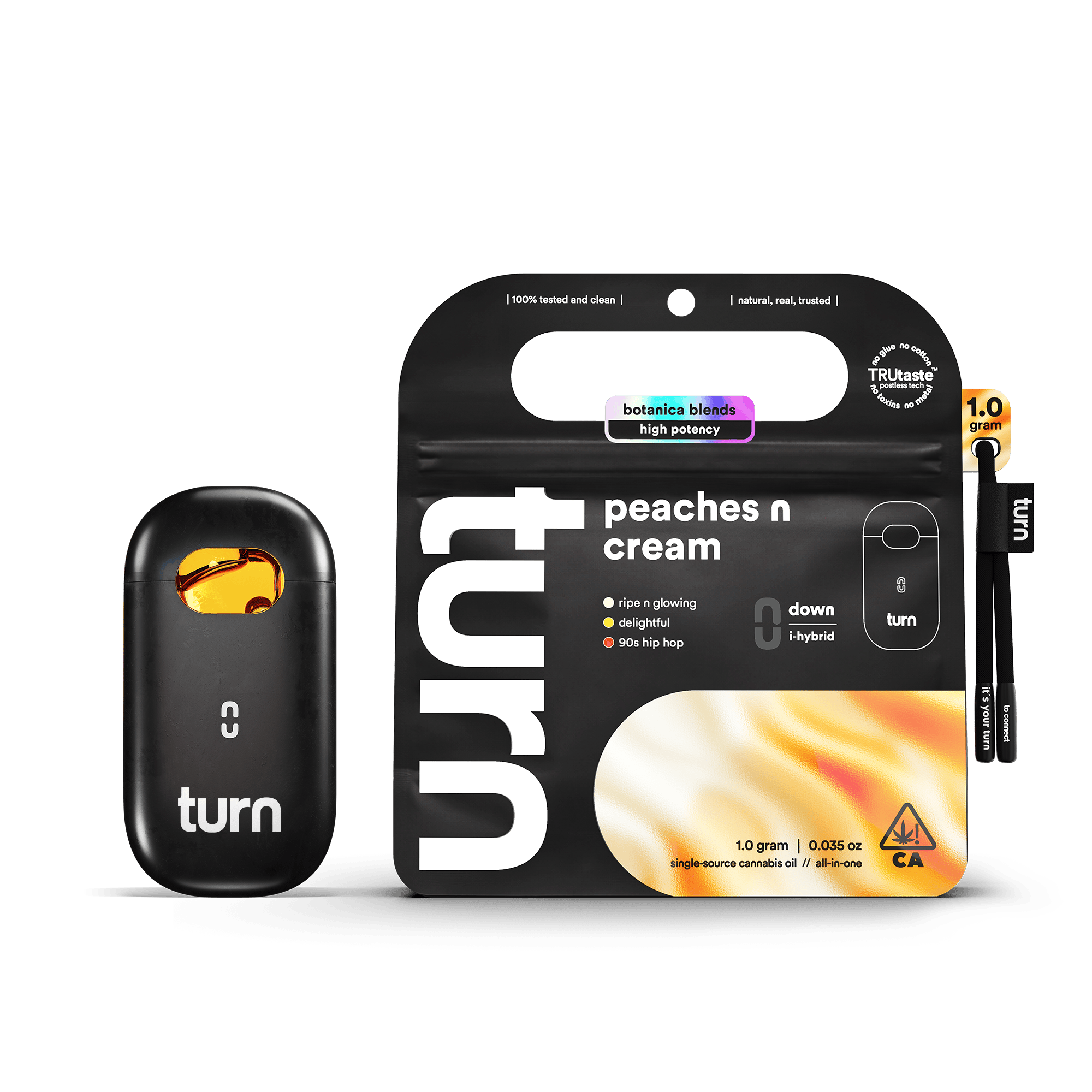 turn - Peaches N Cream | Botanica Blends | AIO | Indica-Hybrid | 1g - 1