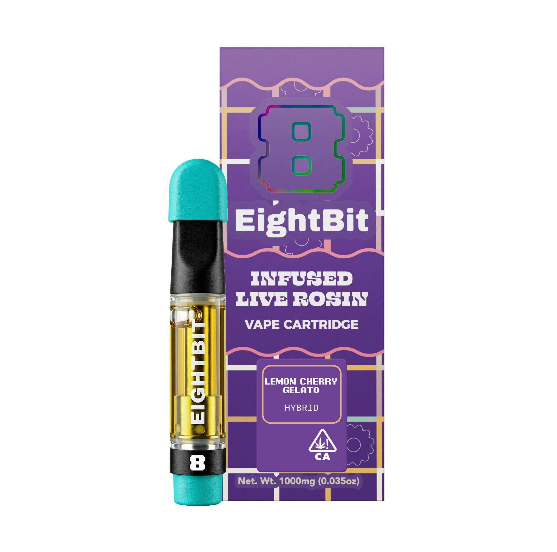 EIGHTBIT - LEMON CHERRY GELATO - LIVE ROSIN Infused 1G Carts - 1