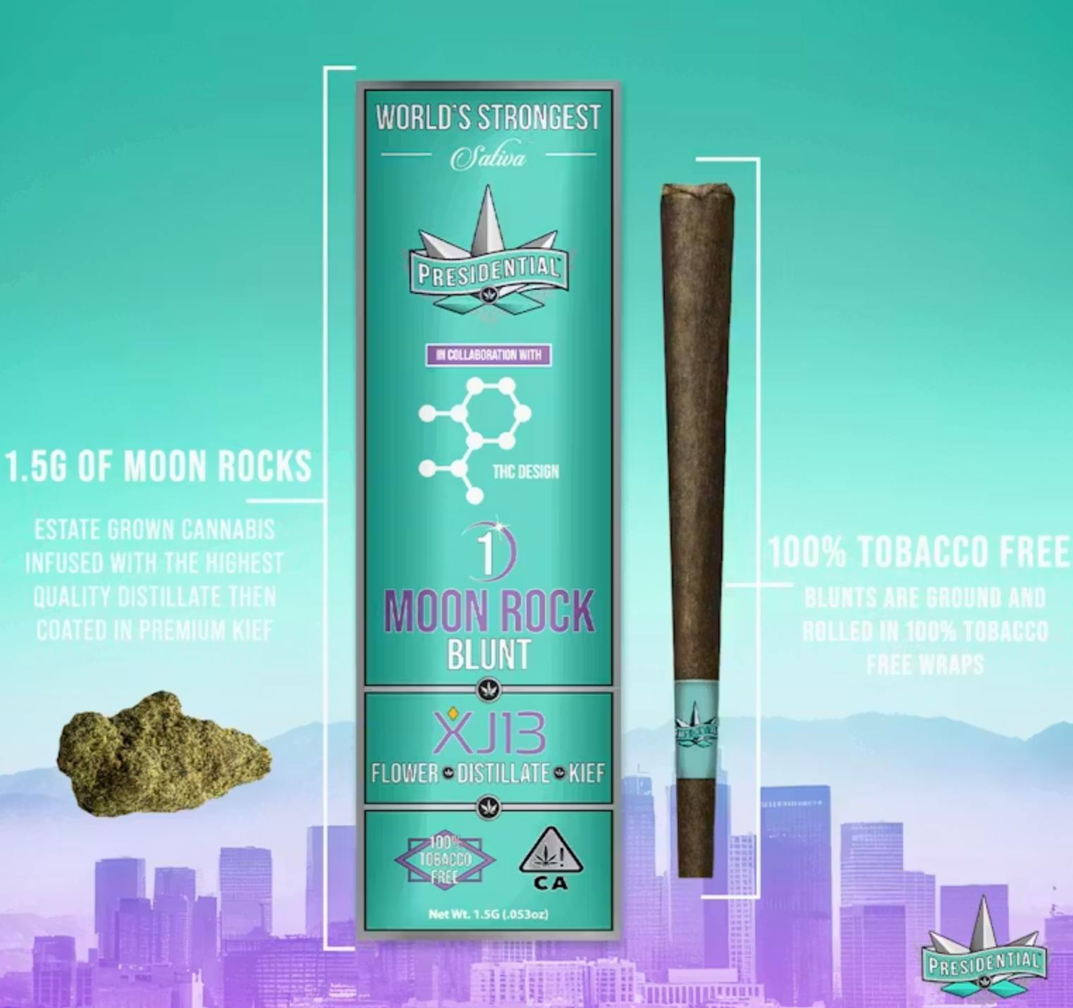 Presidential - XJ-13 | Moon Rock Infused Blunts | 0.7g each | 3pk - 1