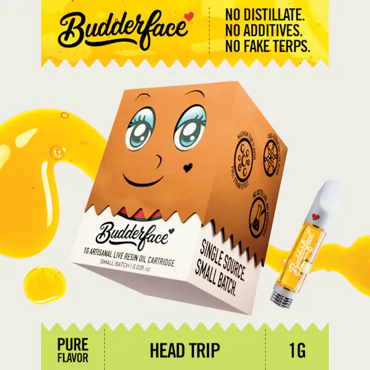 Budderface - BUDDERFACE | Head Trip | 1G | Artisanal Live Resin 510 Vape Cart - 1