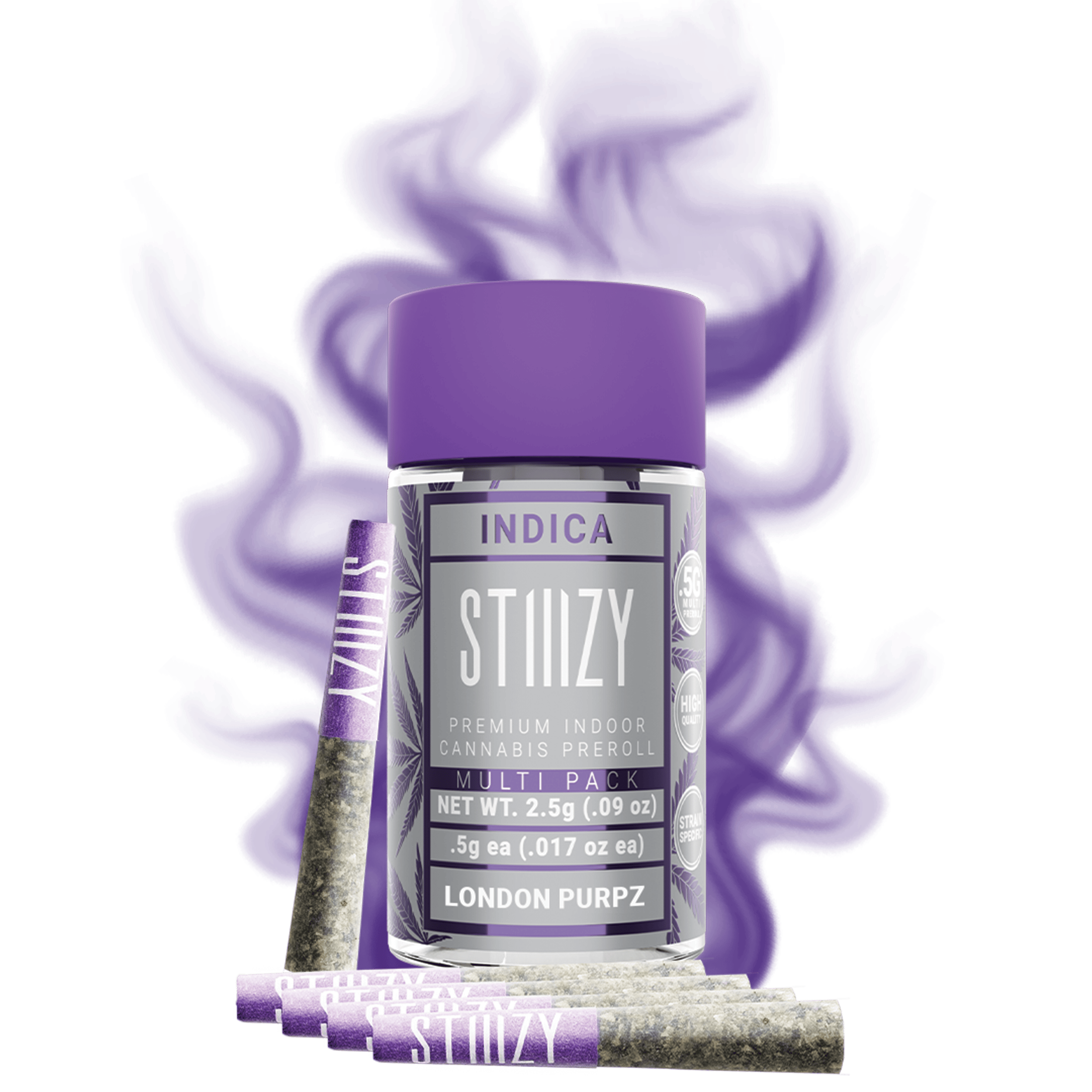 STIIIZY - - LONDON PURPZ - 2.5G Naked Preroll Multipack - 1