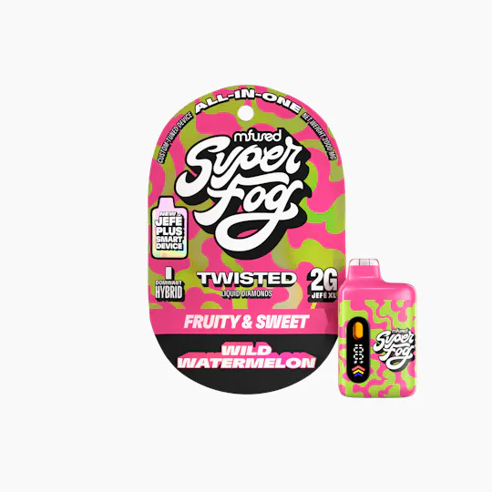 Super Fog by MFused - Wild Watermelon | TWISTED Liquid Diamonds Jefé Plus Disposable | 2g - 1