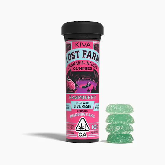 Lost Farm - Raspberry 'Wedding Cake' Live Resin Gummies | 100mg | 10ct | 10mg/ea - 1