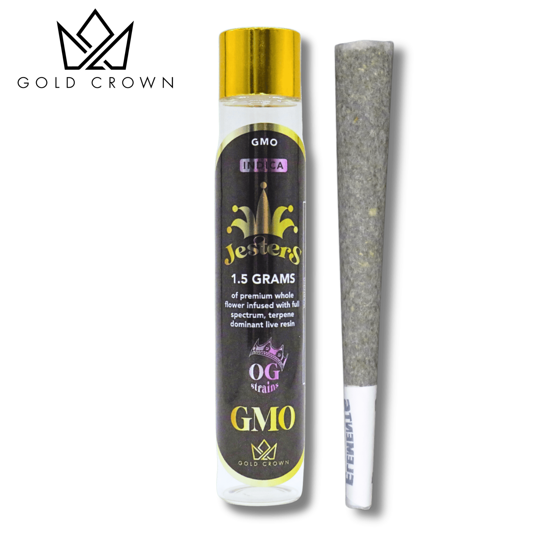 Gold Crown - GMO Cookies | Jesters Infused Joint | 1.5g - 1